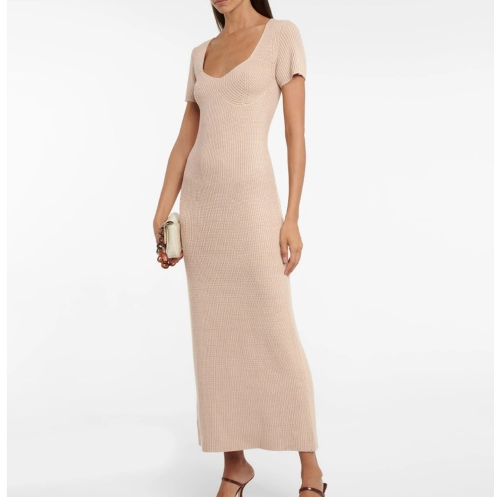 STAUD Carmen ribbed knit midi dress